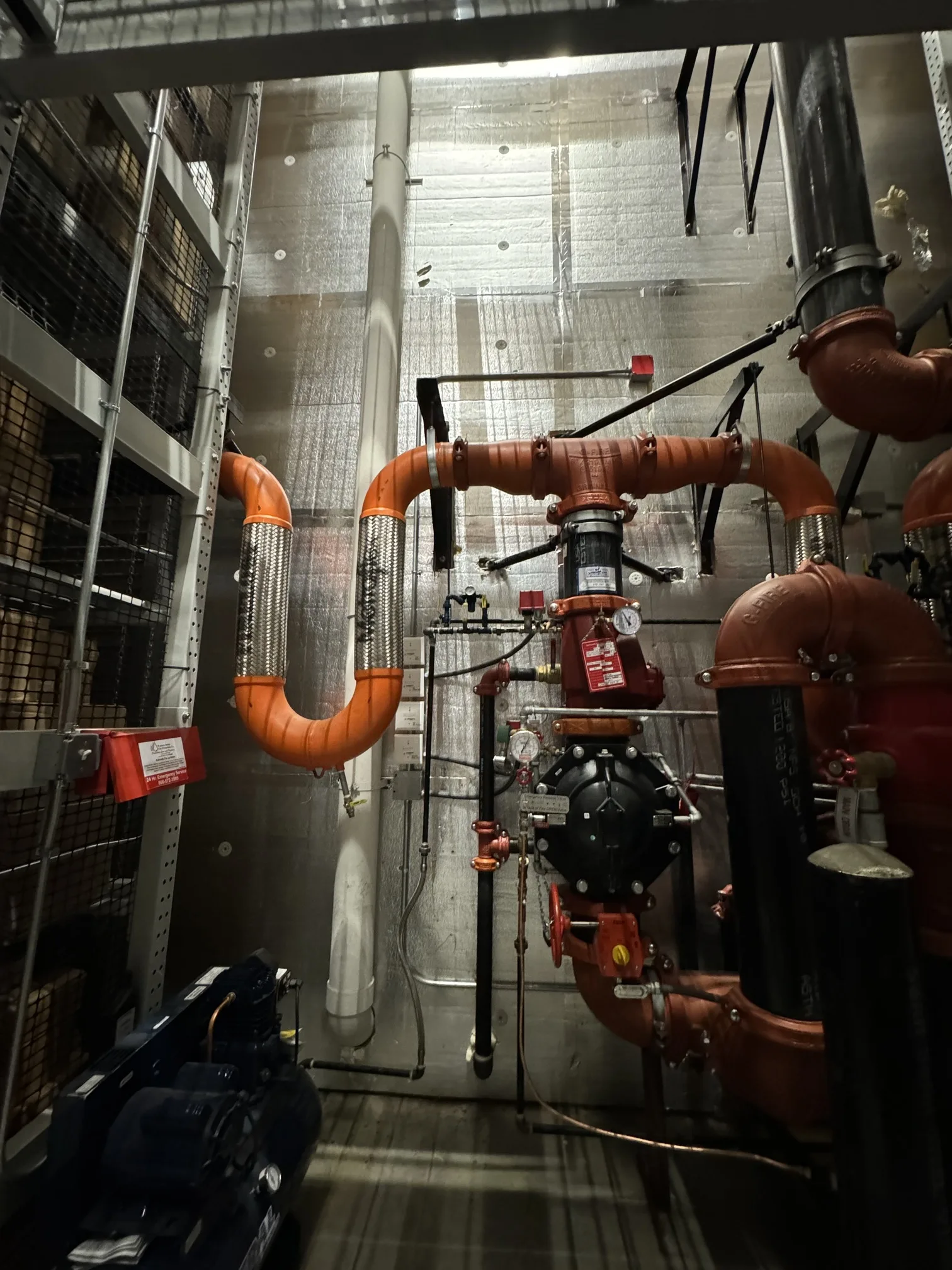 Commercial fire riser system with backflow prevention assembly