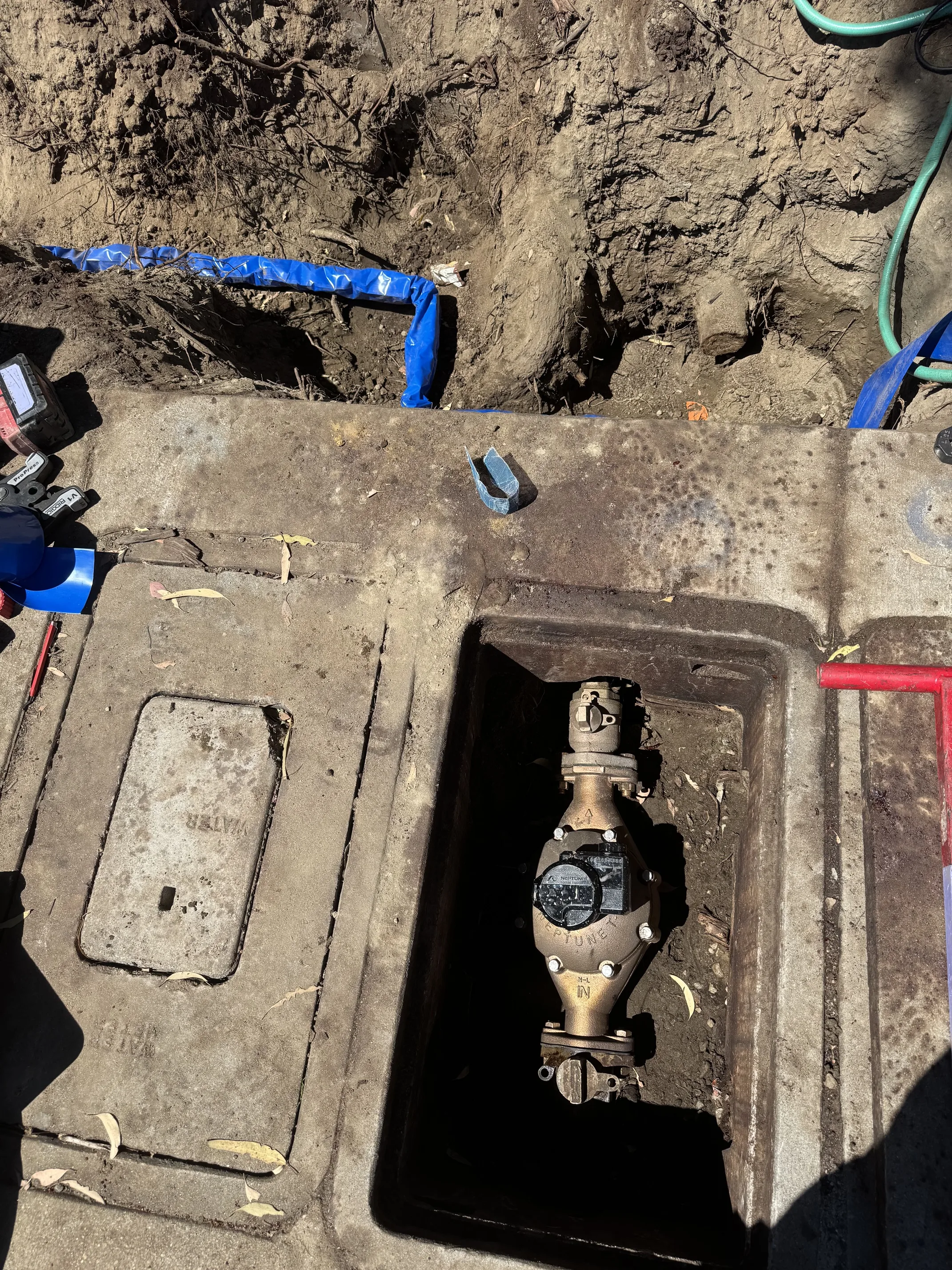 Water meter box valve inspection
