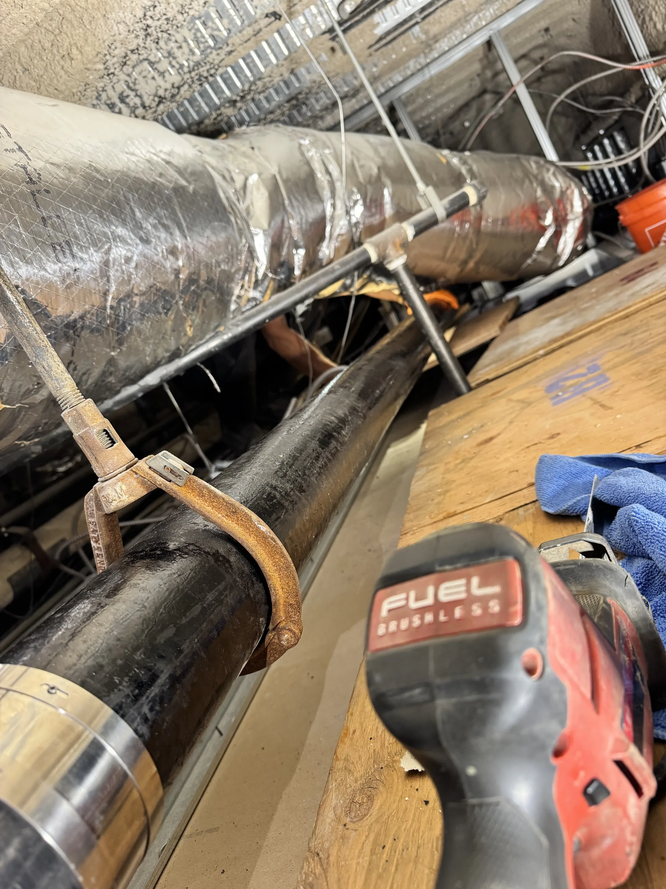 Pipe installation during commercial tenant improvement