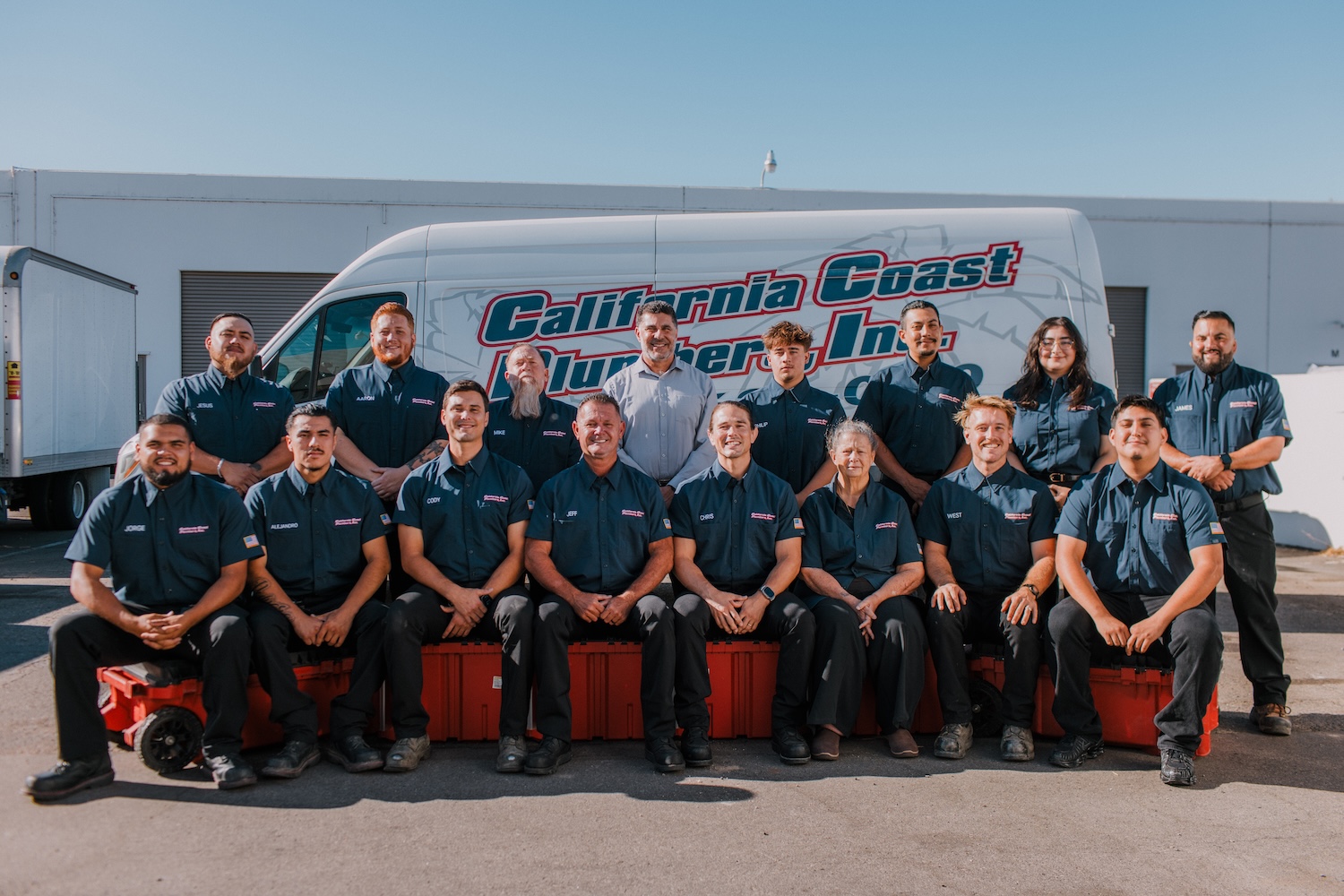 California Coast Plumbers service vehicle and technicians
