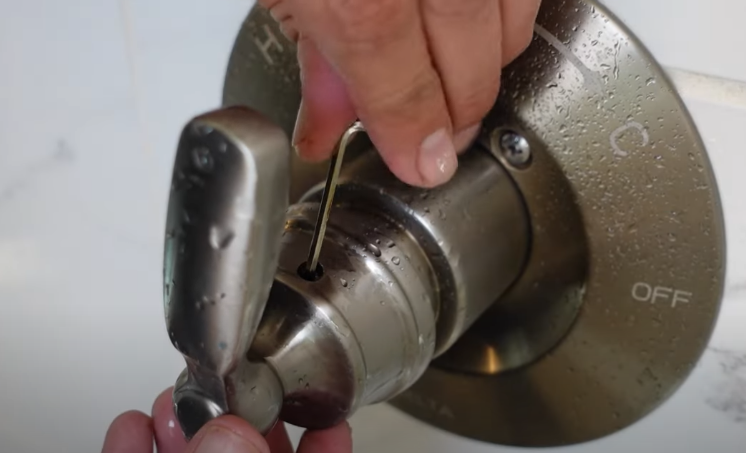 Removing shower handle and outer plate