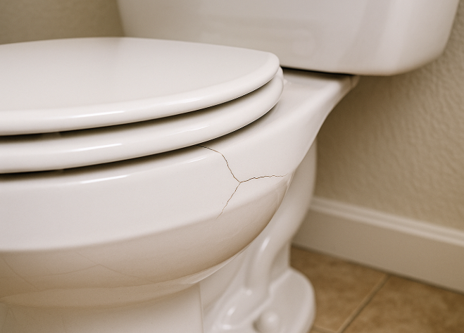 Cracks on toilet