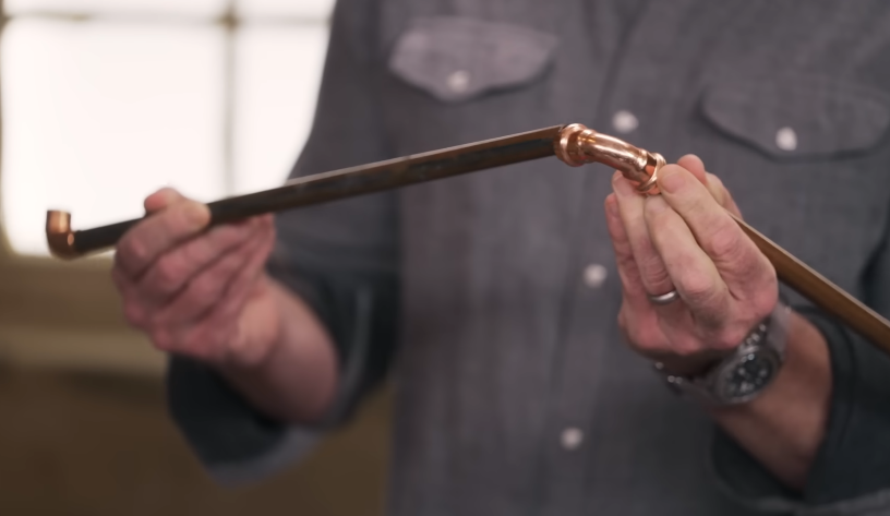 Copper pipes needs joints to change direction