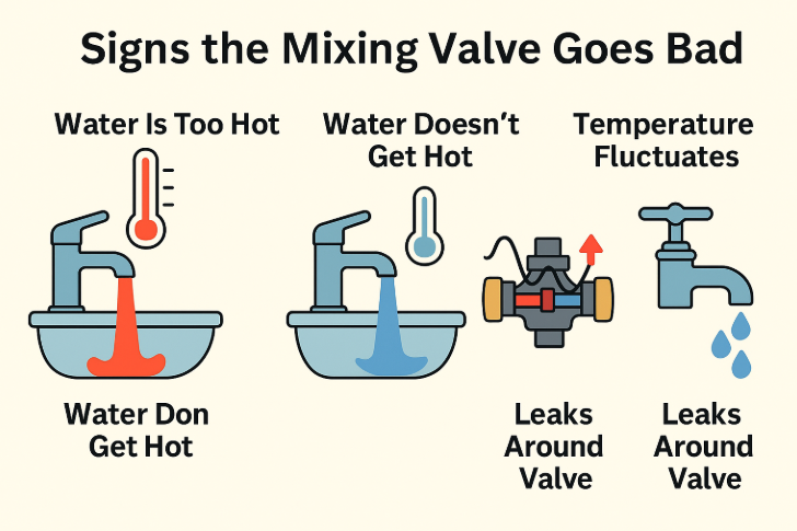 What happens when a mixing valve fails